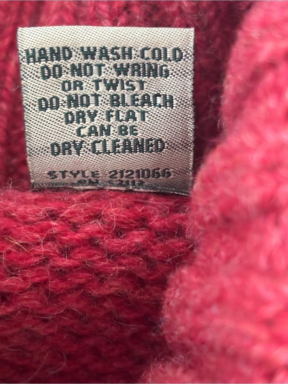 EMS 100% Wool Snowflake Turtleneck Sweater Burgundy Women's Large - Picture 9 of 9